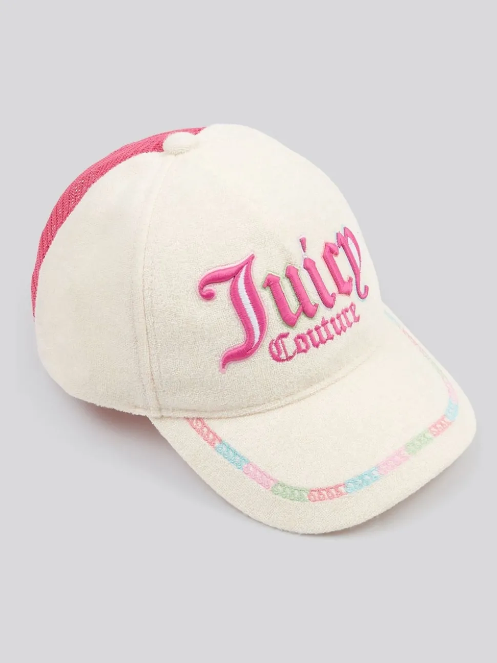 Juicy Couture Cream Girls Rainbow Towelling Cap