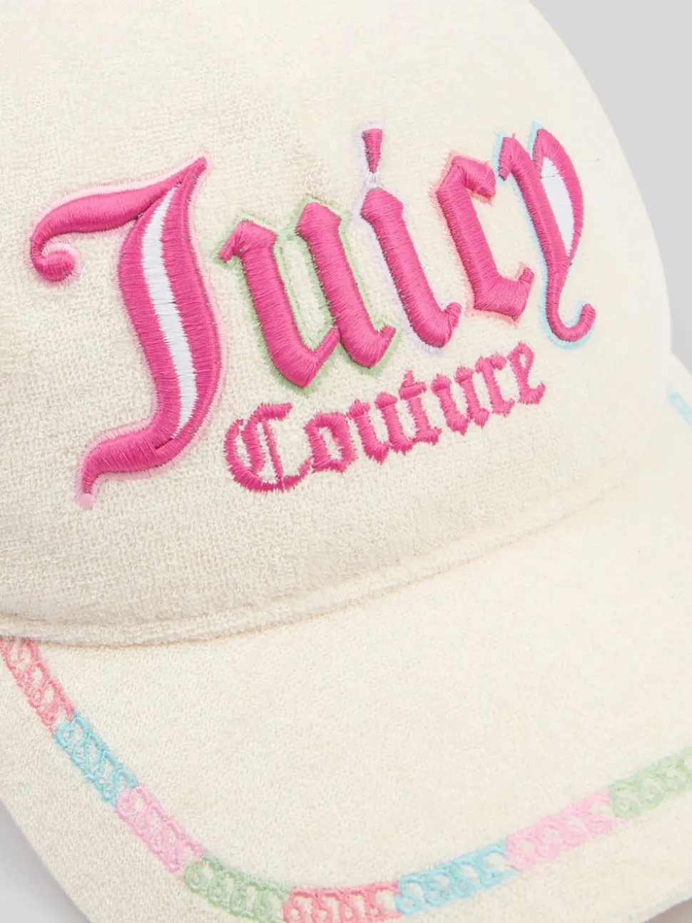 Juicy Couture Cream Girls Rainbow Towelling Cap