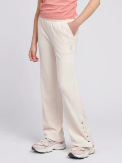 Juicy Couture Cream Girls Velour Straight Leg Joggers