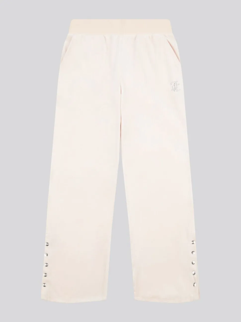 Juicy Couture Cream Girls Velour Straight Leg Joggers