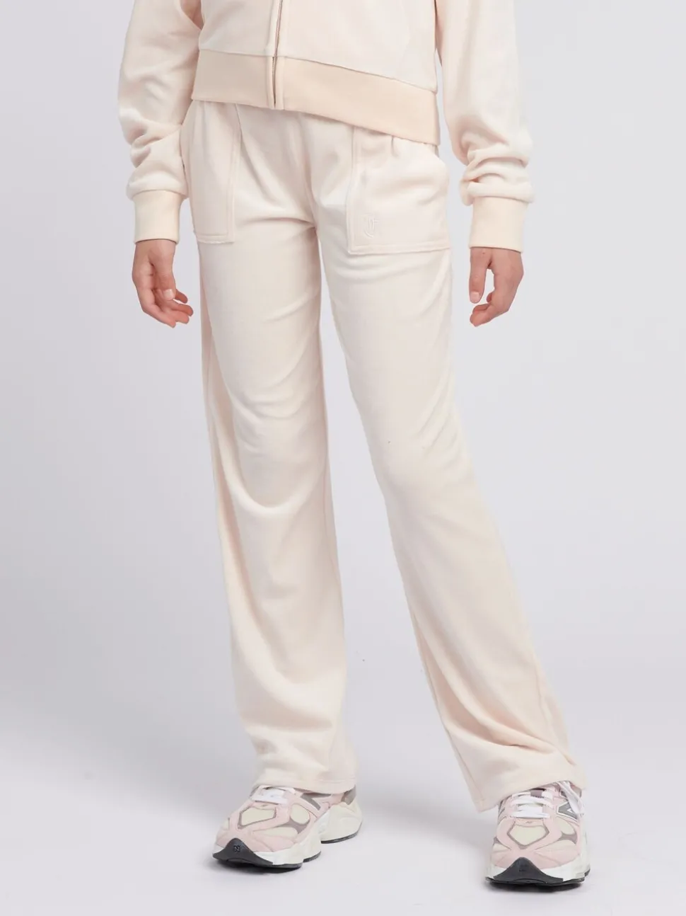 Juicy Couture Cream Tonal Wide Leg Trousers