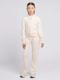 Juicy Couture Cream Tonal Wide Leg Trousers