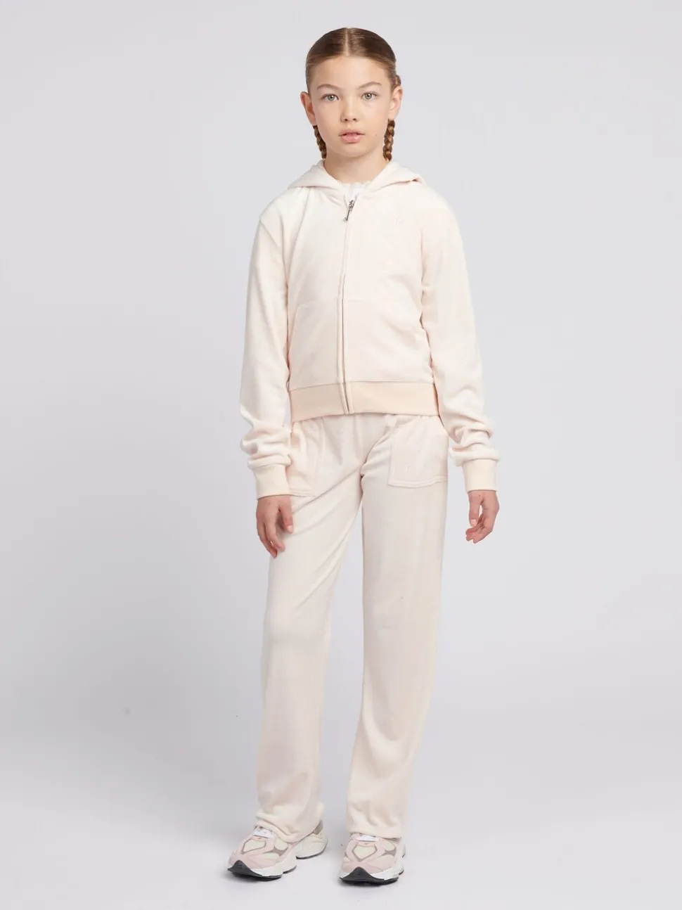 Juicy Couture Cream Tonal Wide Leg Trousers