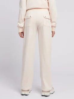 Juicy Couture Cream Tonal Wide Leg Trousers