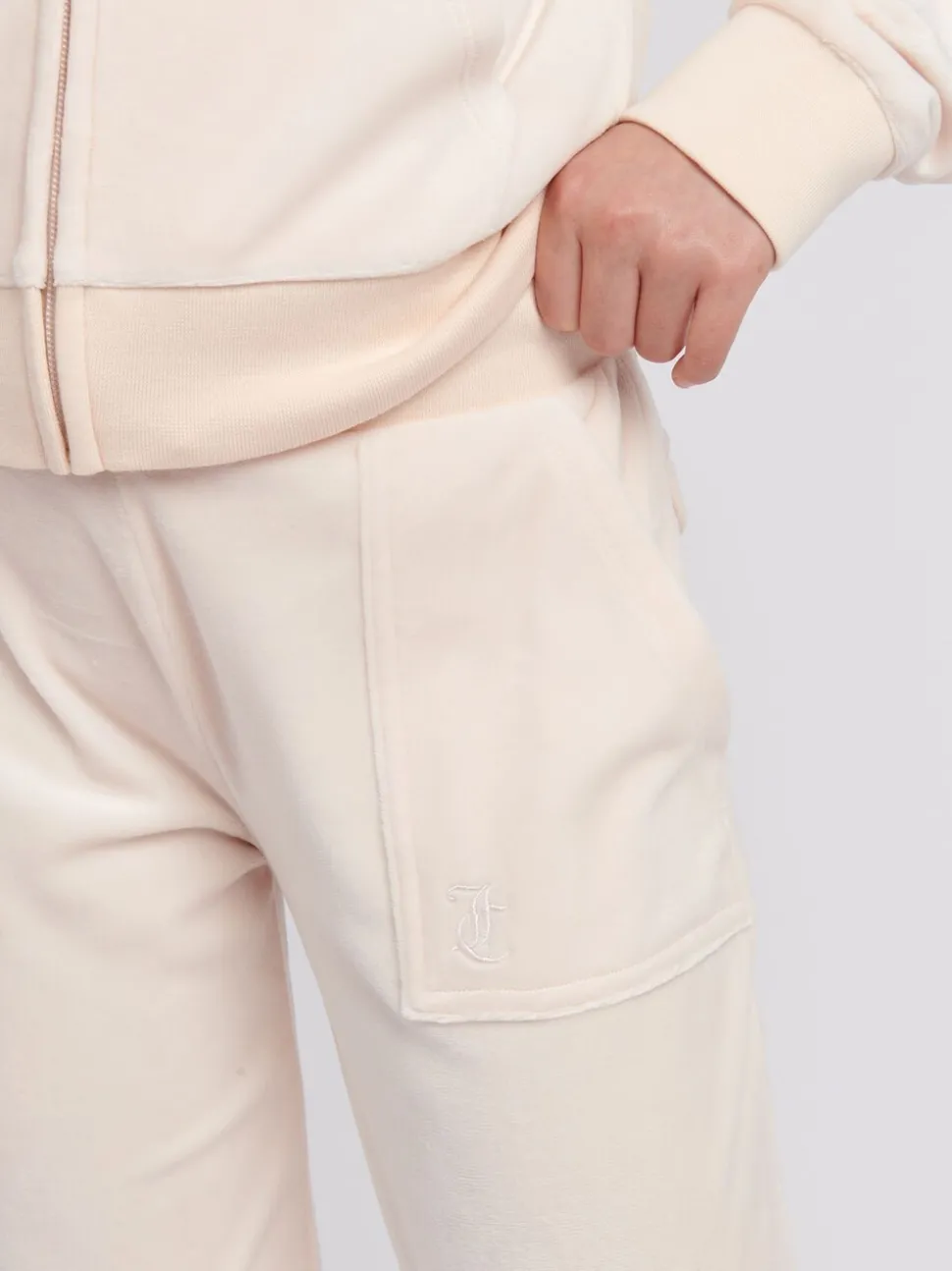 Juicy Couture Cream Tonal Wide Leg Trousers