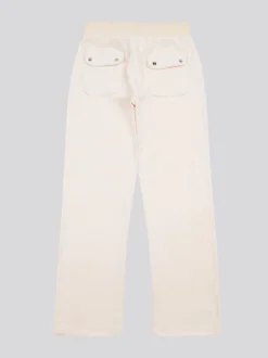 Juicy Couture Cream Tonal Wide Leg Trousers