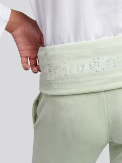 Juicy Couture Green Juicy Fold Over Waist Joggers