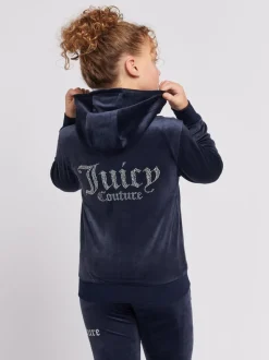 Juicy Couture Light Blue Diamanté Zip Through Hoodie