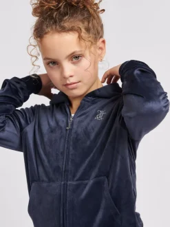 Juicy Couture Light Blue Diamanté Zip Through Hoodie