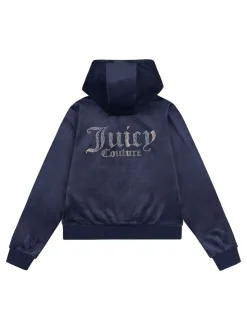 Juicy Couture Light Blue Diamanté Zip Through Hoodie