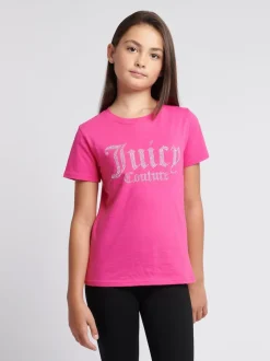 Juicy Couture light Pink Fitted Diamante T-Shirt