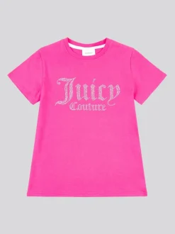 Juicy Couture light Pink Fitted Diamante T-Shirt