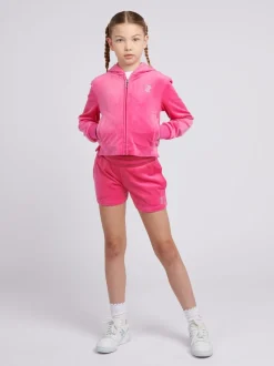 Juicy Couture Pink Arch Zip Thru Diamante Hoodie
