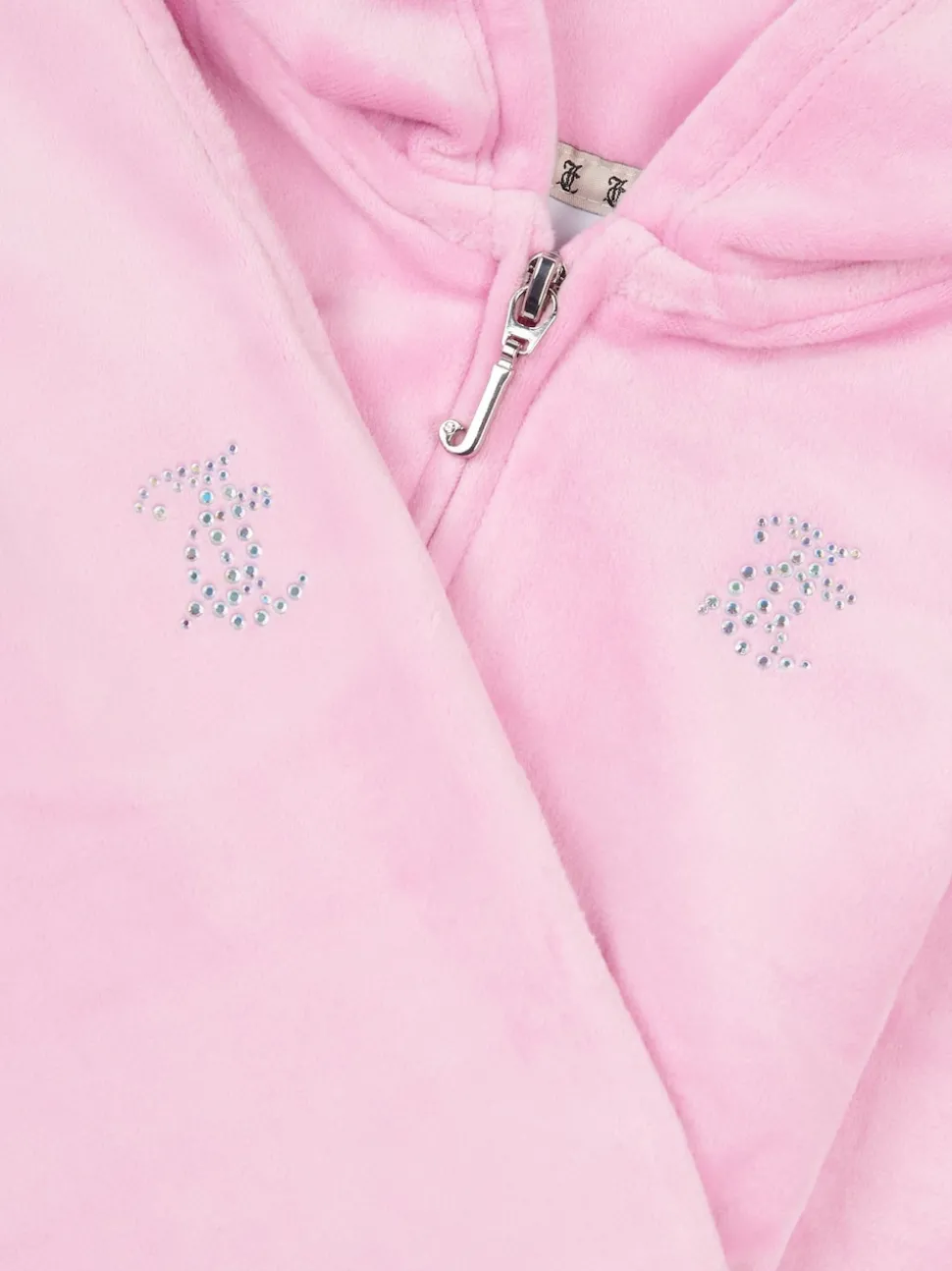 Juicy Couture Pink Diamante Zip Thru Hoodie & Bootcut Joggers Set
