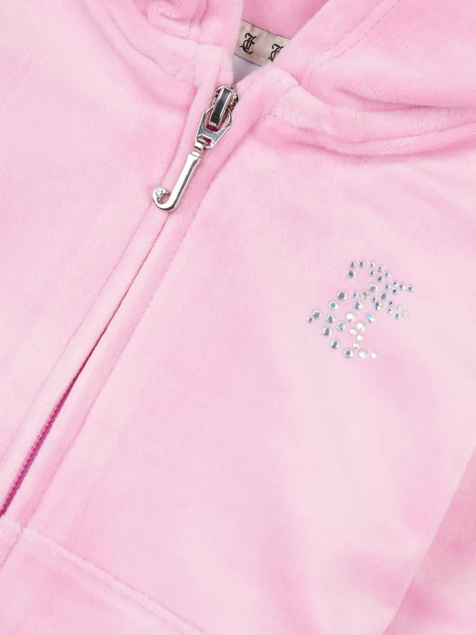 Juicy Couture Pink Diamante Zip Thru Hoodie & Bootcut Joggers Set