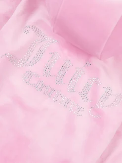 Juicy Couture Pink Diamante Zip Thru Hoodie & Bootcut Joggers Set