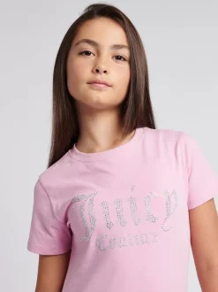 Juicy Couture Pink Fitted Diamante T-Shirt
