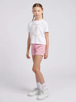 Juicy Couture Pink Girls Boxy T-Shirt & Velour Shorts Set