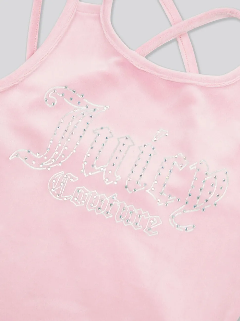 Juicy Couture Pink Girls Velour Strappy Top & Shorts Set