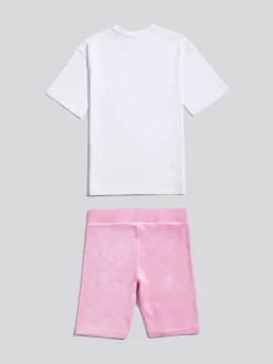 Juicy Couture Pink Loose T-Shirt & Velour Cycling Shorts Set