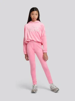 Juicy Couture Pink Relaxed Over-The-Head Hood & Velour Leggings Set