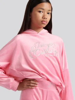 Juicy Couture Pink Relaxed Over-The-Head Hood & Velour Leggings Set
