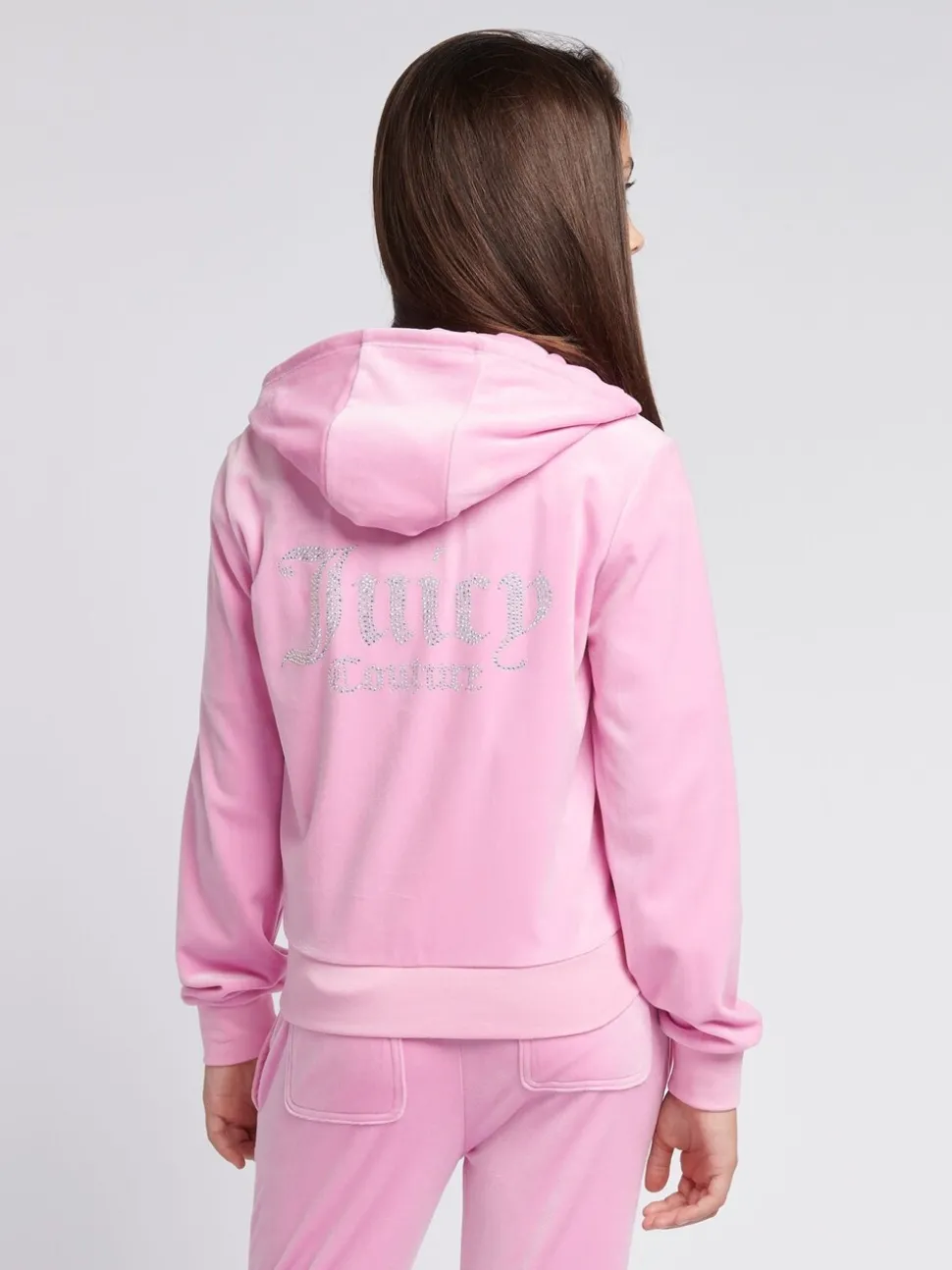 Juicy Couture Pink/Rust Diamanté Zip Through Hoodie
