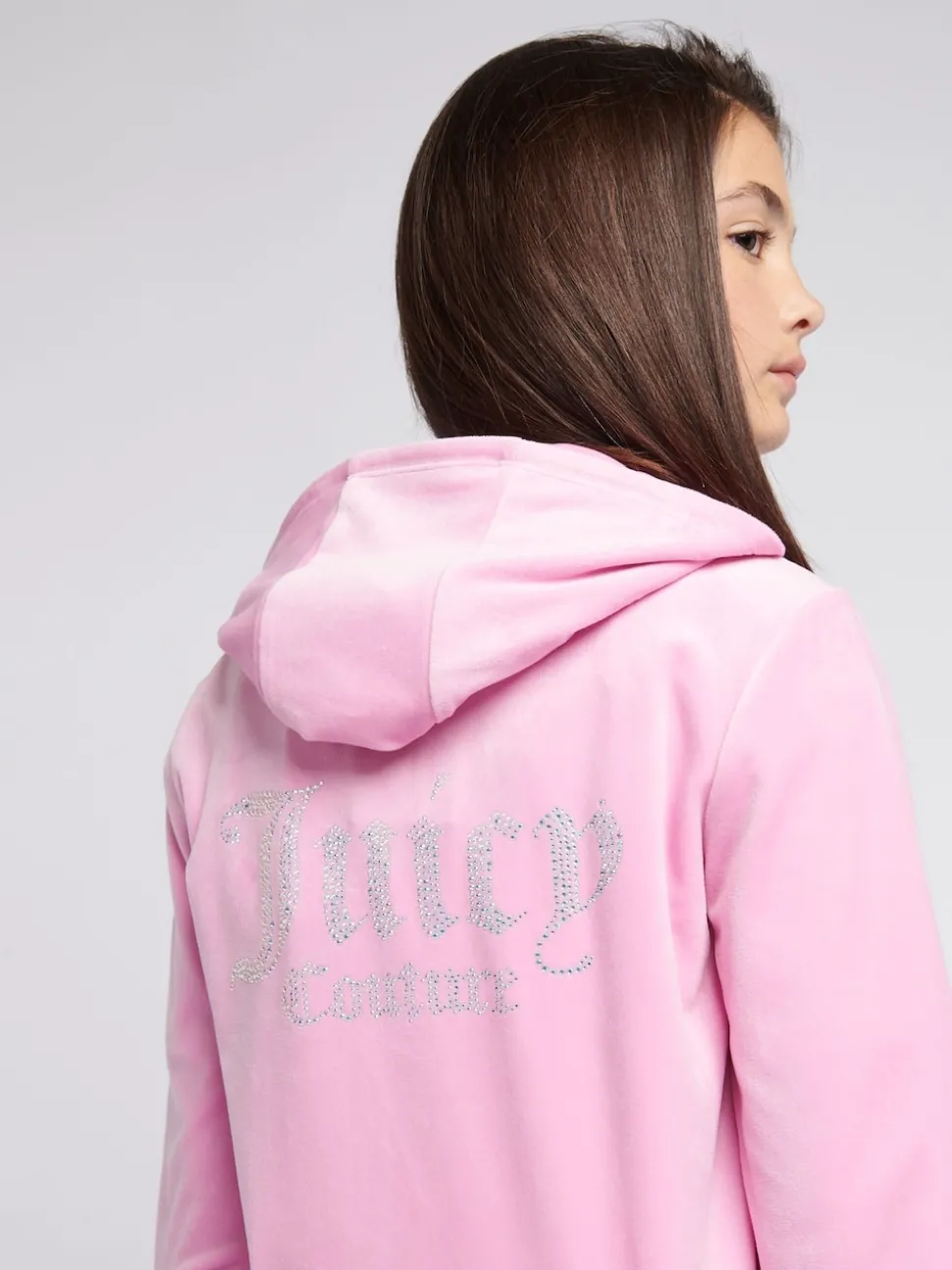 Juicy Couture Pink/Rust Diamanté Zip Through Hoodie