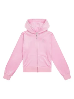 Juicy Couture Pink/Rust Diamanté Zip Through Hoodie