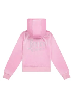 Juicy Couture Pink/Rust Diamanté Zip Through Hoodie