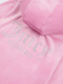 Juicy Couture Pink/Rust Diamanté Zip Through Hoodie