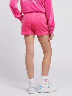 Juicy Couture Pink Velour Fold Up Shorts