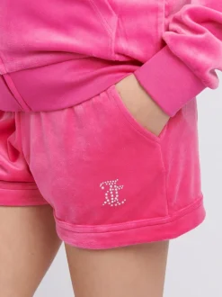 Juicy Couture Pink Velour Fold Up Shorts