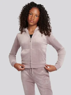 Juicy Couture Purple Diamante Zip Through Hoodie