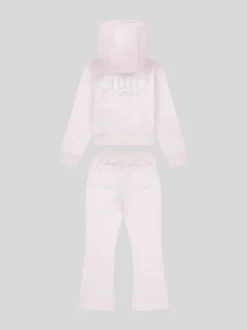Juicy Couture Purple Diamante Zip Thru Hoodie & Bootcut Joggers Set