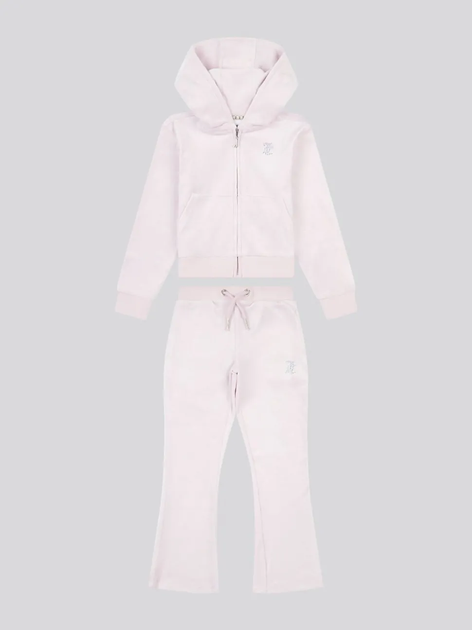 Juicy Couture Purple Diamante Zip Thru Hoodie & Bootcut Joggers Set