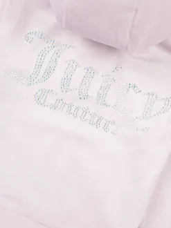 Juicy Couture Purple Diamante Zip Thru Hoodie & Bootcut Joggers Set
