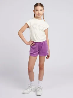 Juicy Couture Purple Girls Heritage Ringer T-Shirt & Velour Shorts Set