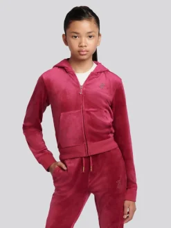 Juicy Couture Red Diamante Zip Through Hoodie