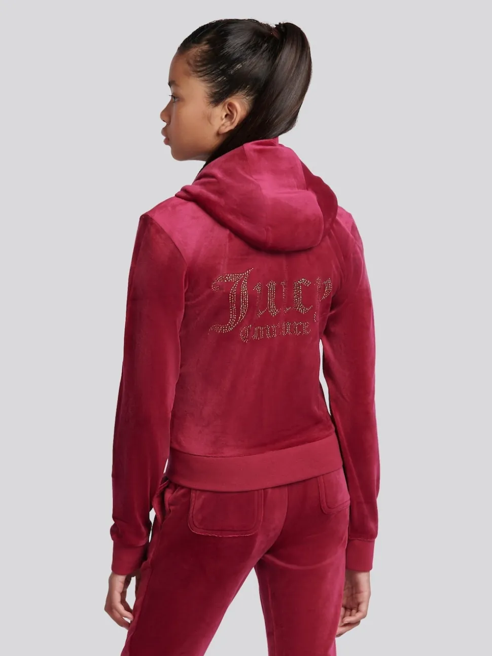 Juicy Couture Red Diamante Zip Through Hoodie