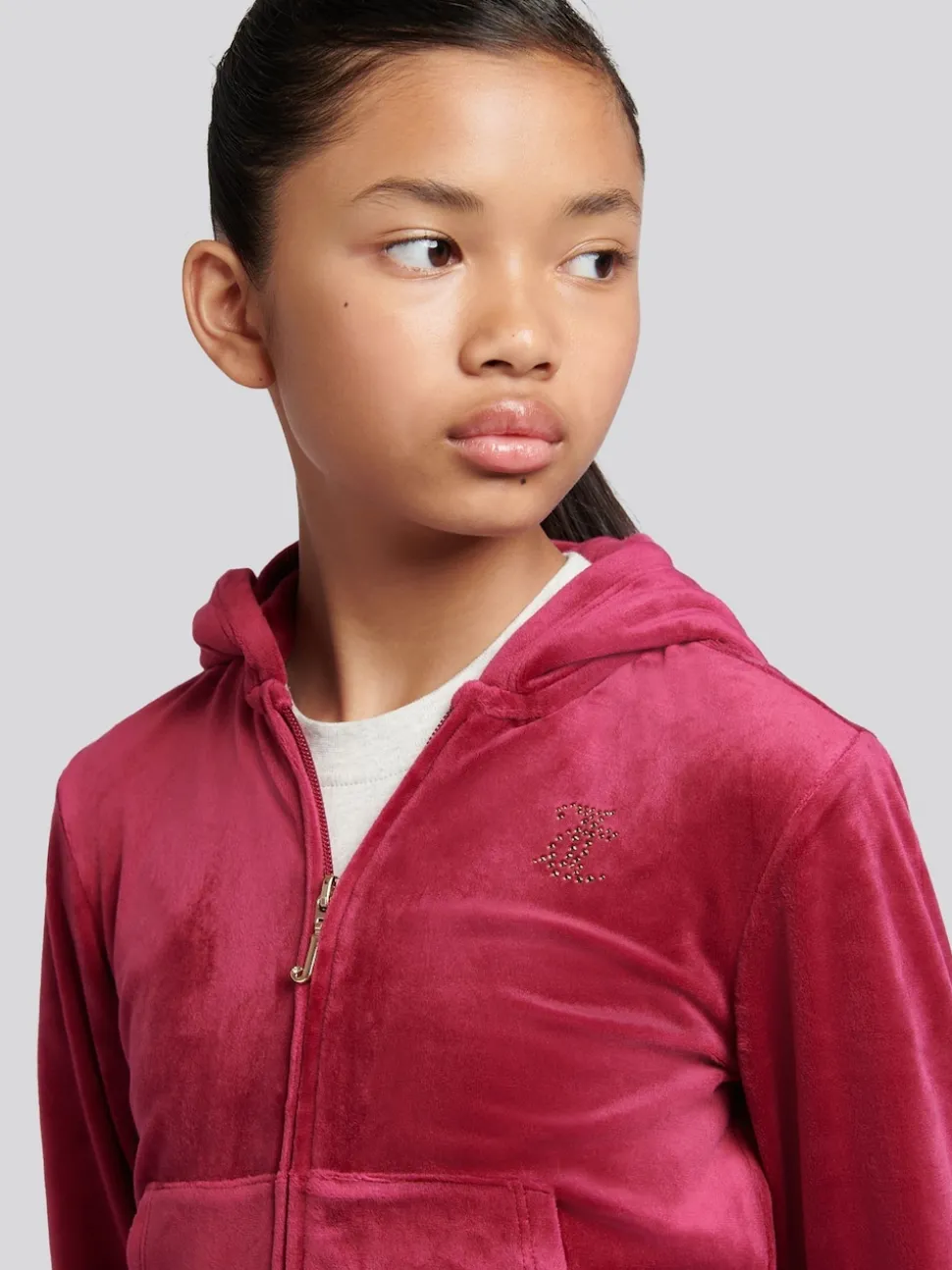 Juicy Couture Red Diamante Zip Through Hoodie