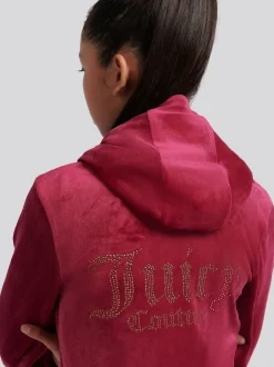 Juicy Couture Red Diamante Zip Through Hoodie