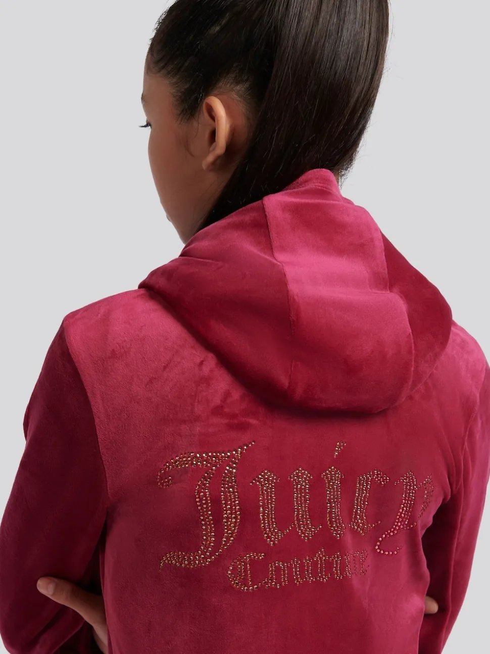 Juicy Couture Red Diamante Zip Through Hoodie