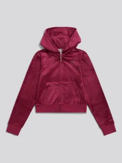 Juicy Couture Red Diamante Zip Through Hoodie