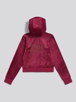 Juicy Couture Red Diamante Zip Through Hoodie