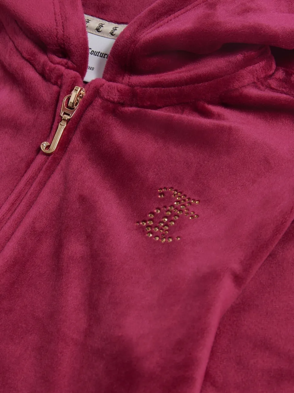 Juicy Couture Red Diamante Zip Through Hoodie