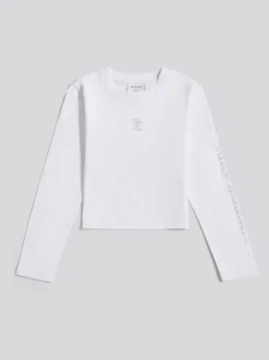 Juicy Couture White Baby Diamante Arm Long Sleeve T-Shirt