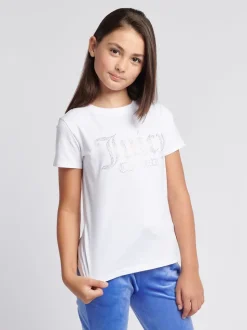 Juicy Couture White Fitted Diamante T-Shirt