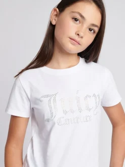Juicy Couture White Fitted Diamante T-Shirt