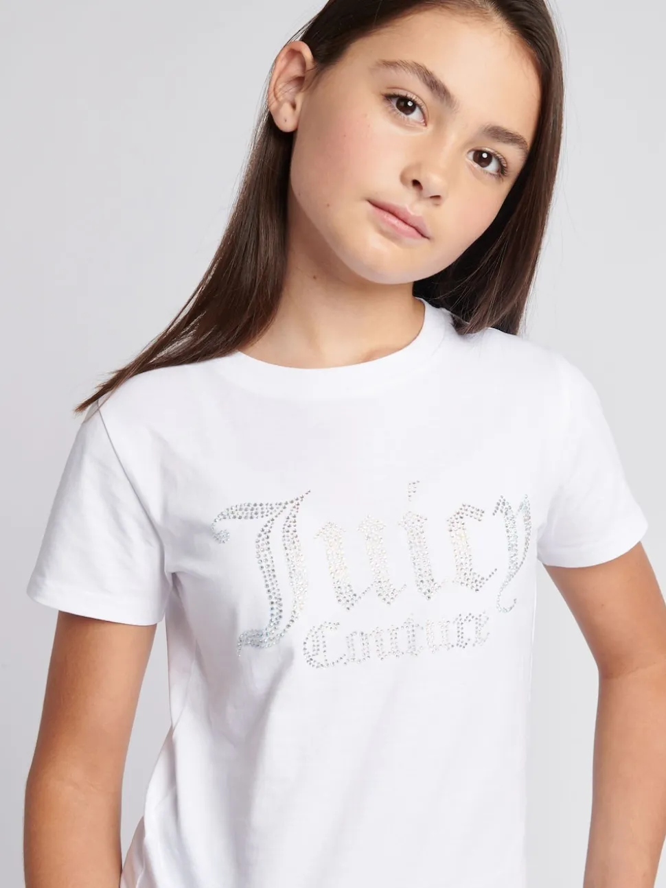 Juicy Couture White Fitted Diamante T-Shirt
